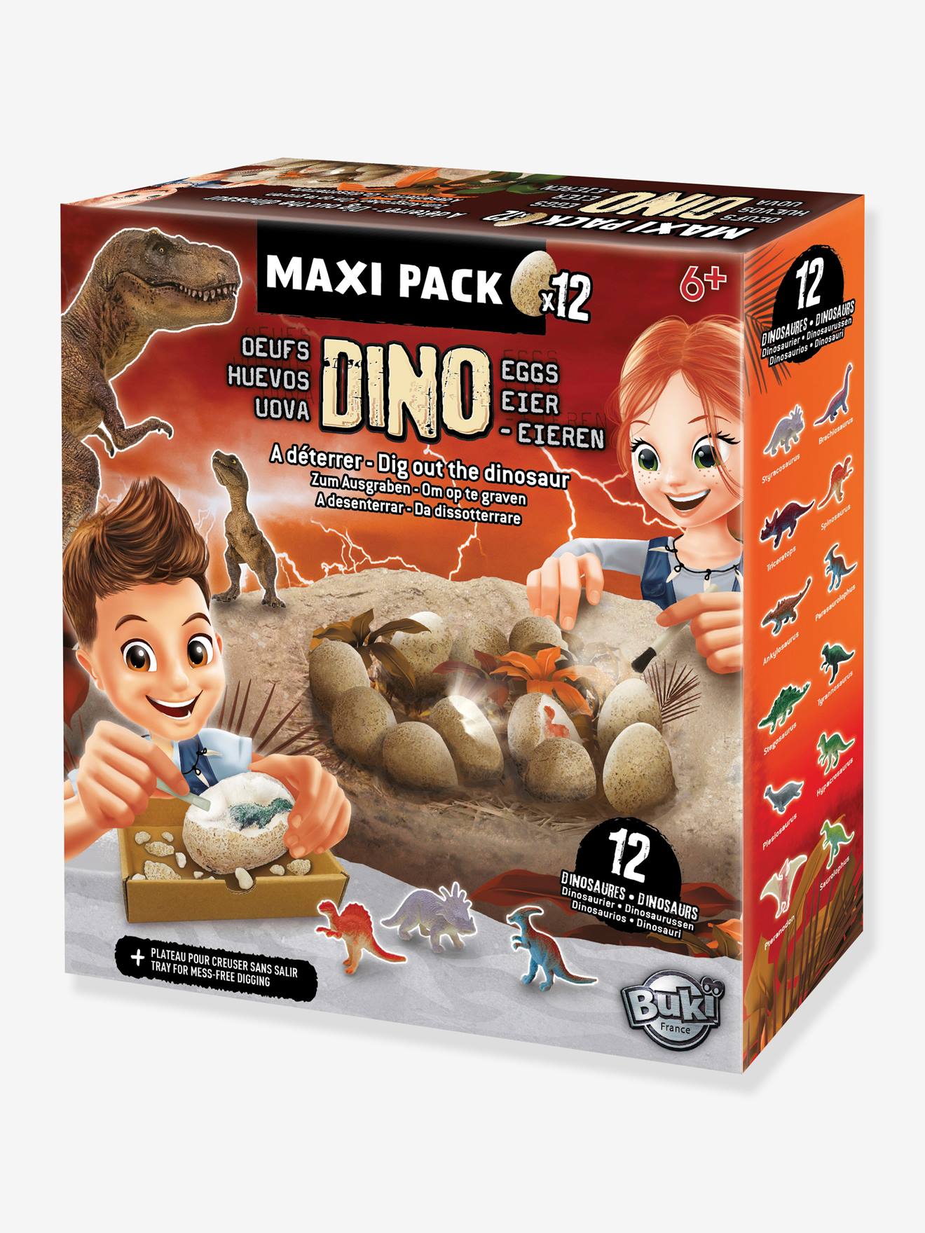 Maxi Pack 12 Dino Eggs - BUKI orange