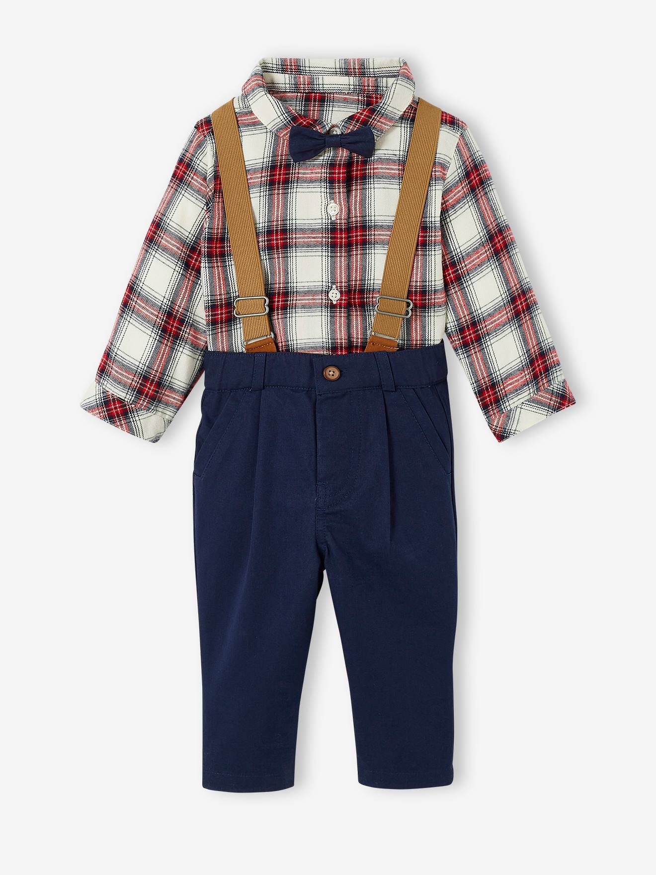 Buy Smart Baby 4 Piece Shirt Body Bow Tie Trousers And Braces Set  0mths2yrs from the Next UK online shop