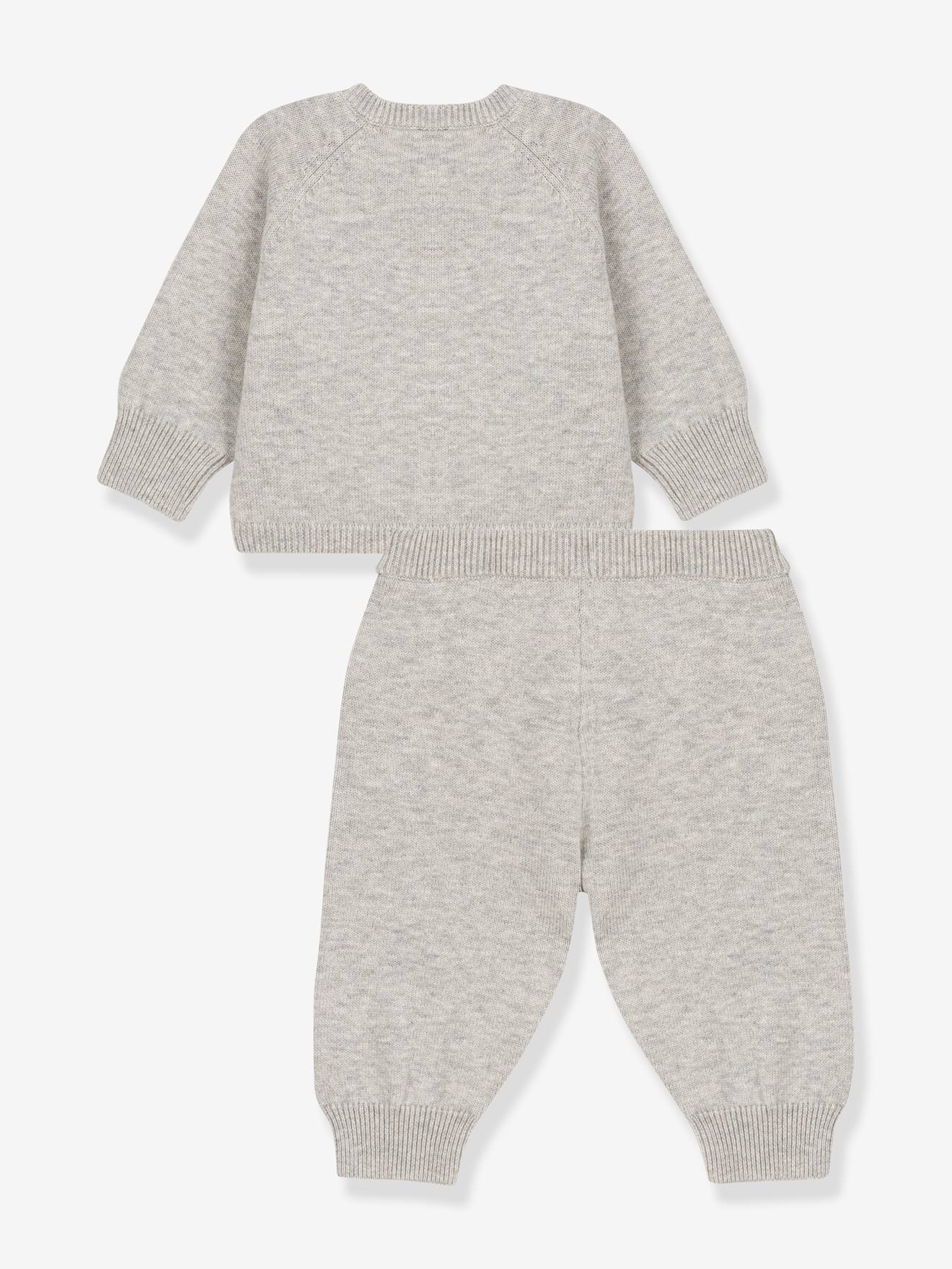 Ensemble 2 Pièces Bébé Petit Bateau - Tricot Laine Et Coton - Mixte