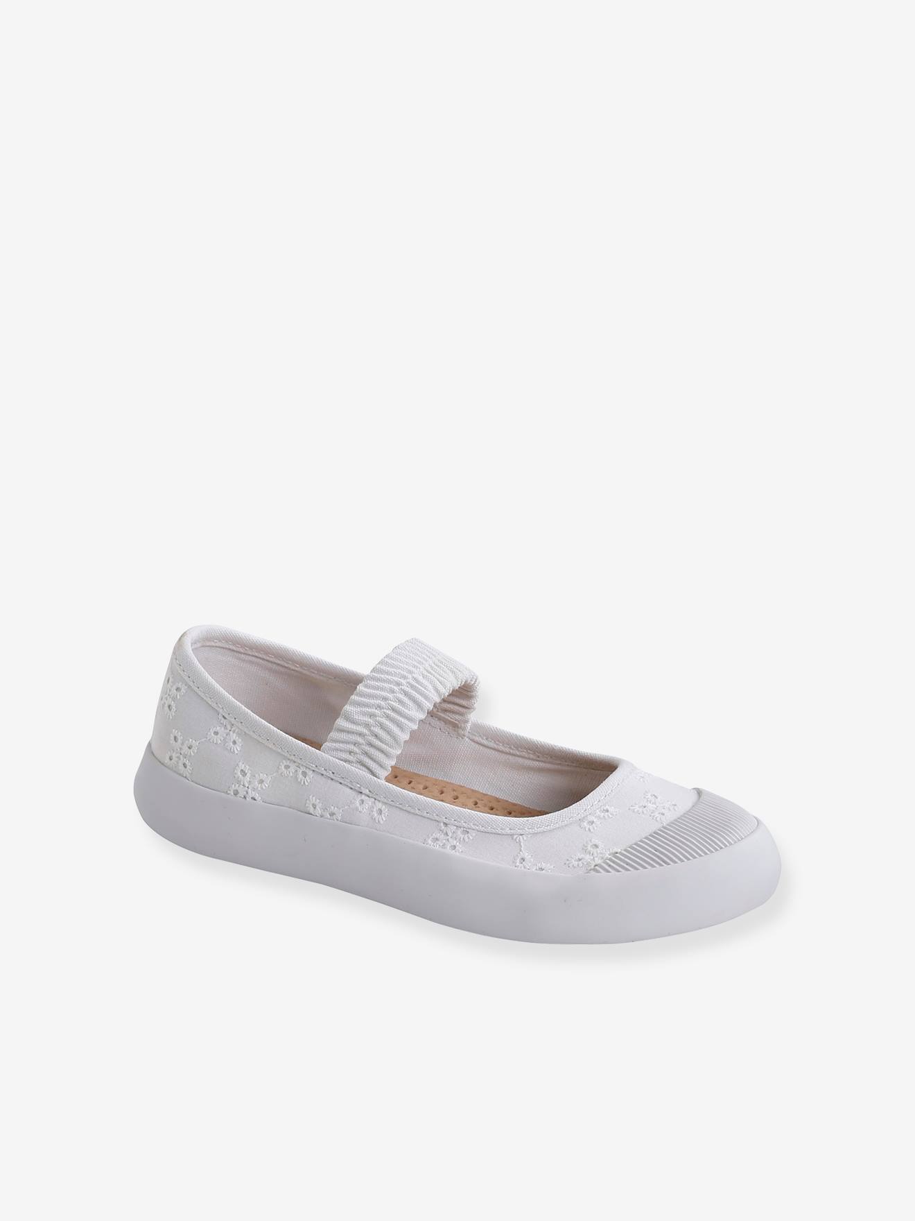 Mary Jane Shoes in Canvas for Girls white