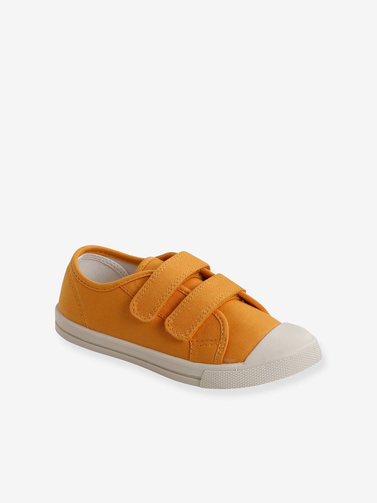 Fabric Trainers with Hook-&-Loop Straps, for Children mustard