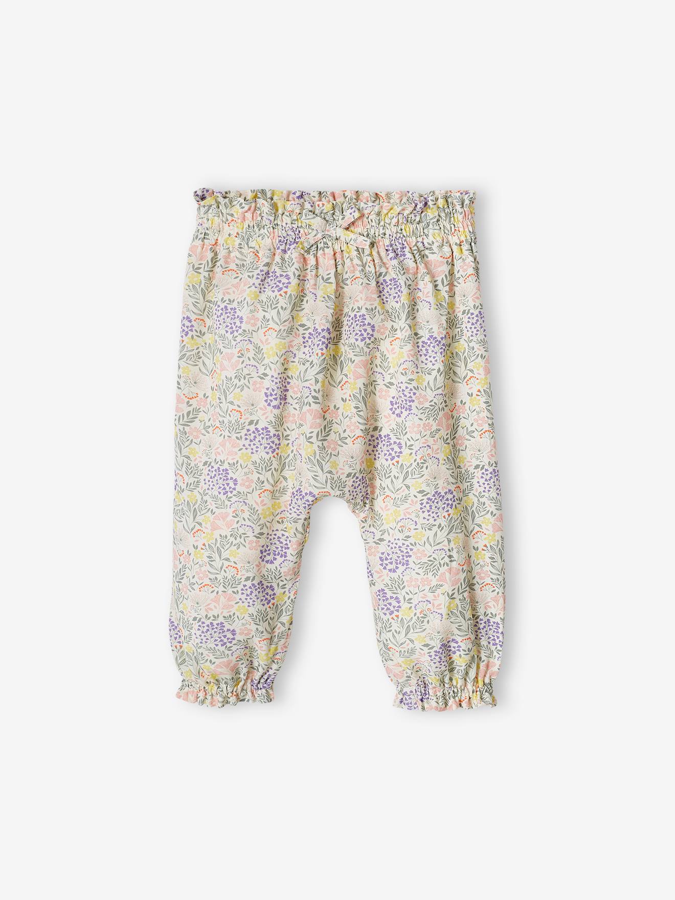 Loose-Fitting Printed Trousers, for Babies ecru