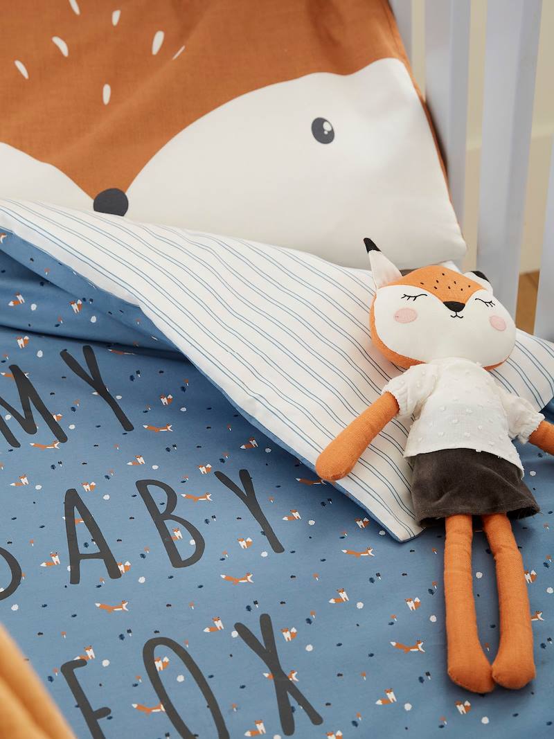 Duvet Cover for Babies, BABY FOX blue, Bedding & Decor Vertbaudet
