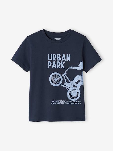 T-Shirt with Message for Boys night blue+royal blue+yellow 