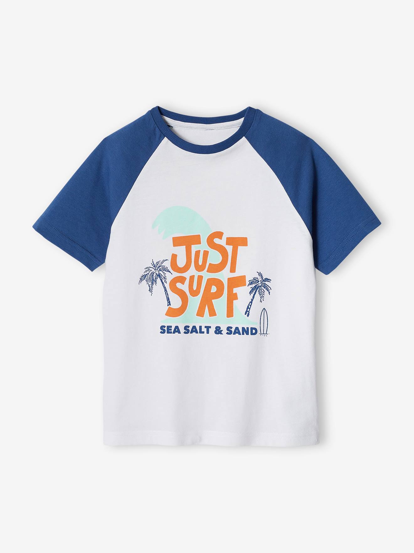 T-Shirt with Graphic Motif & Raglan Sleeves for Boys blue