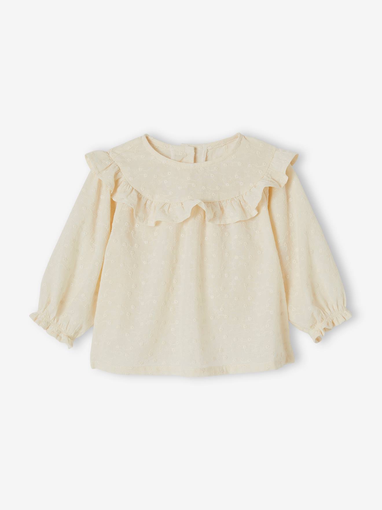 Embroidered Blouse with Ruffle