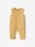 Jumpsuit for Newborn Baby Boys in Embroidered Cotton Gauze Beige+pale yellow 