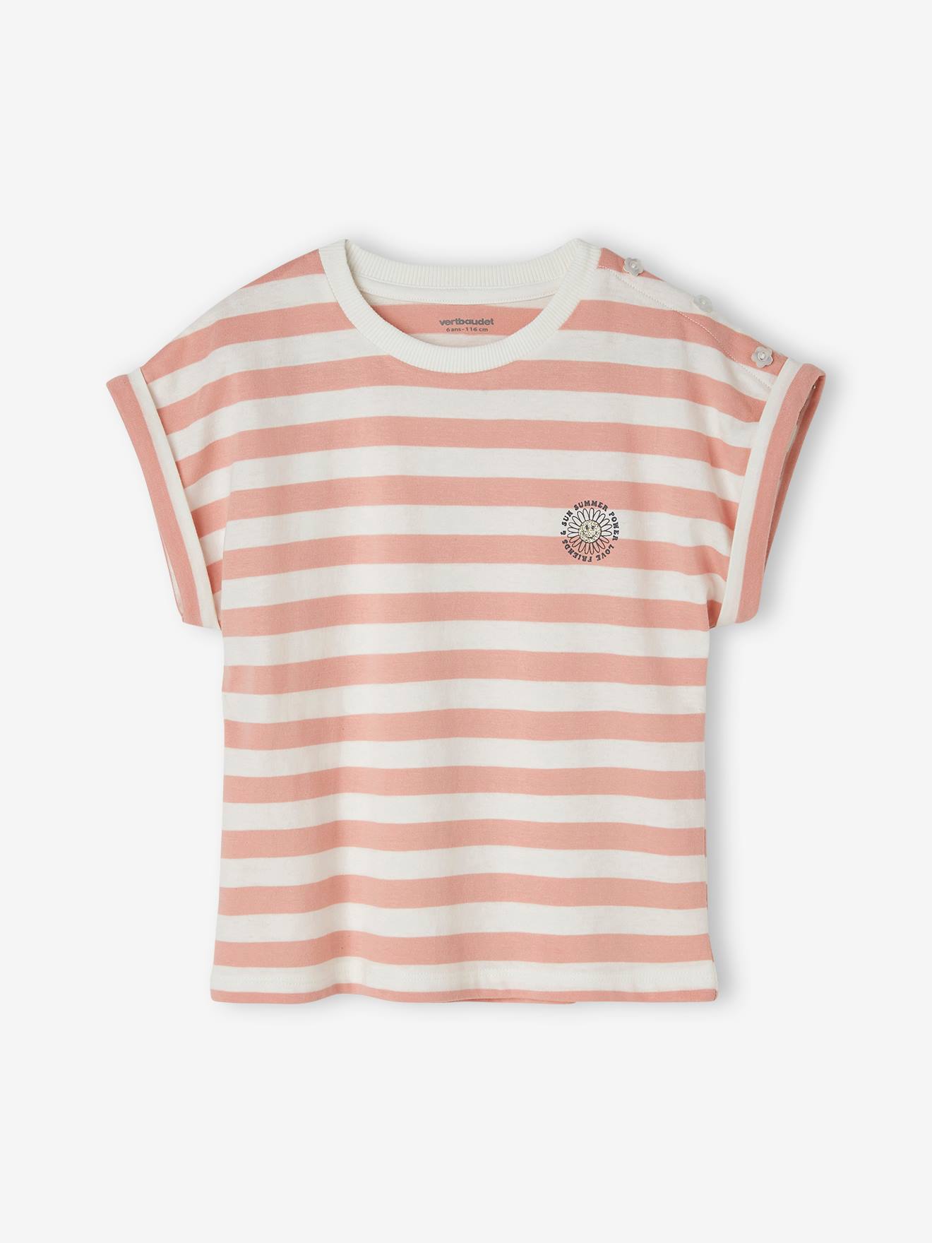 Striped T-Shirt for Girls striped pink