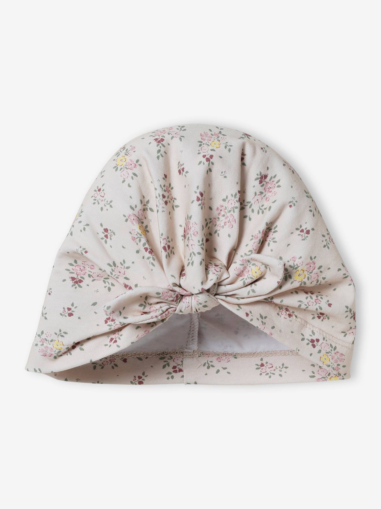 Turban-Like Beanie in Printed Knit