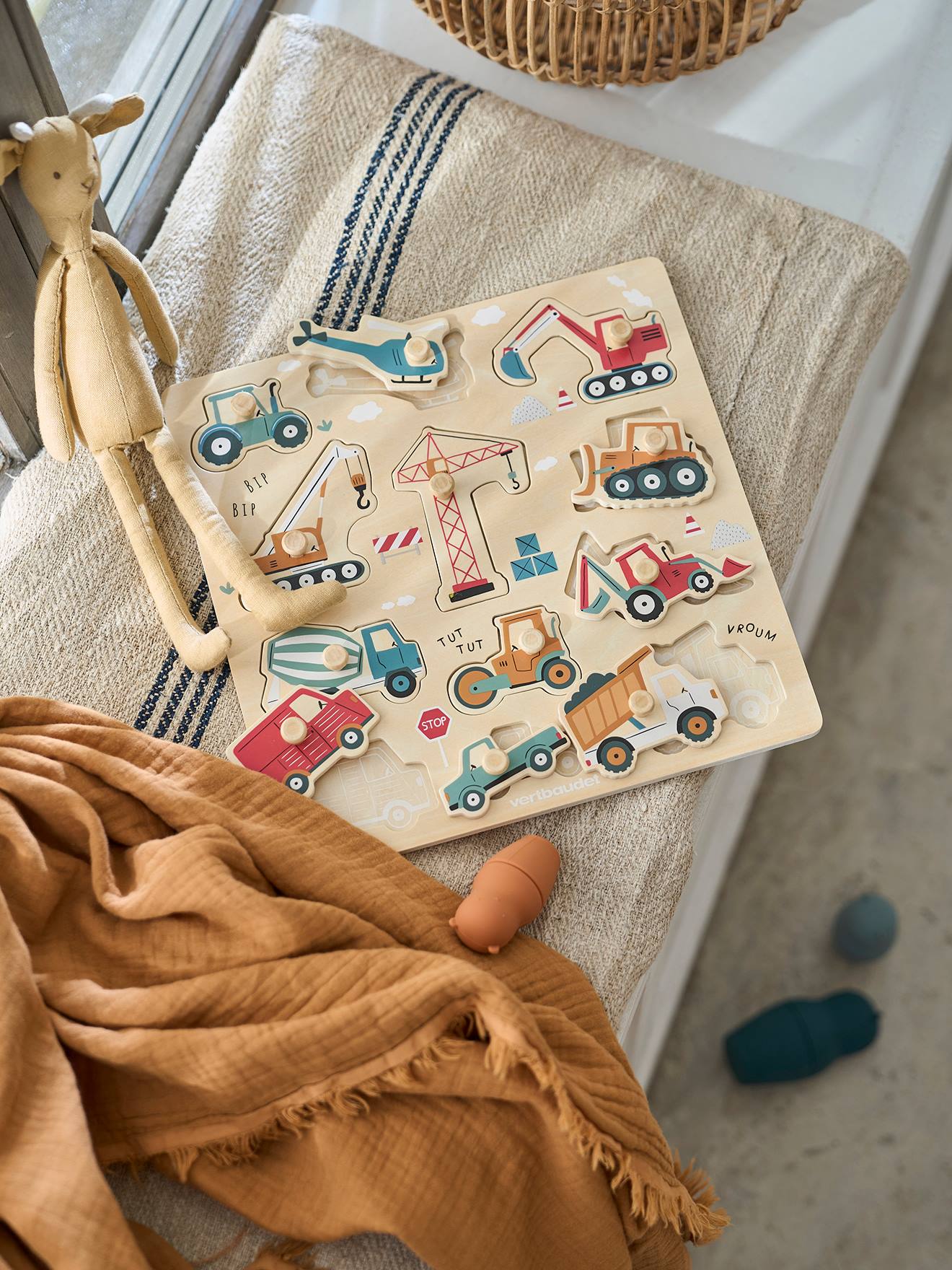 Construction Site Peg Puzzle in FSC® Wood