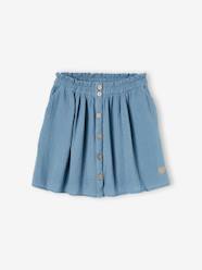 -Coloured Skirt in Cotton Gauze, for Girls