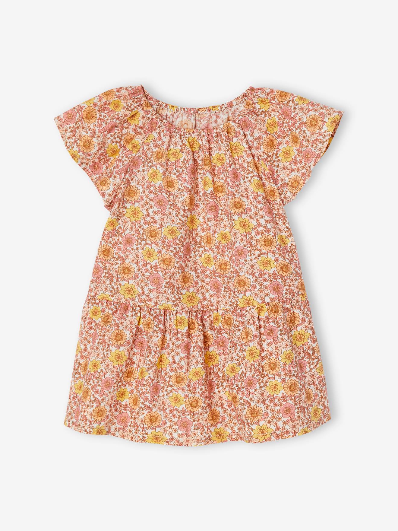 Floral Dress with Butterfly Sleeves