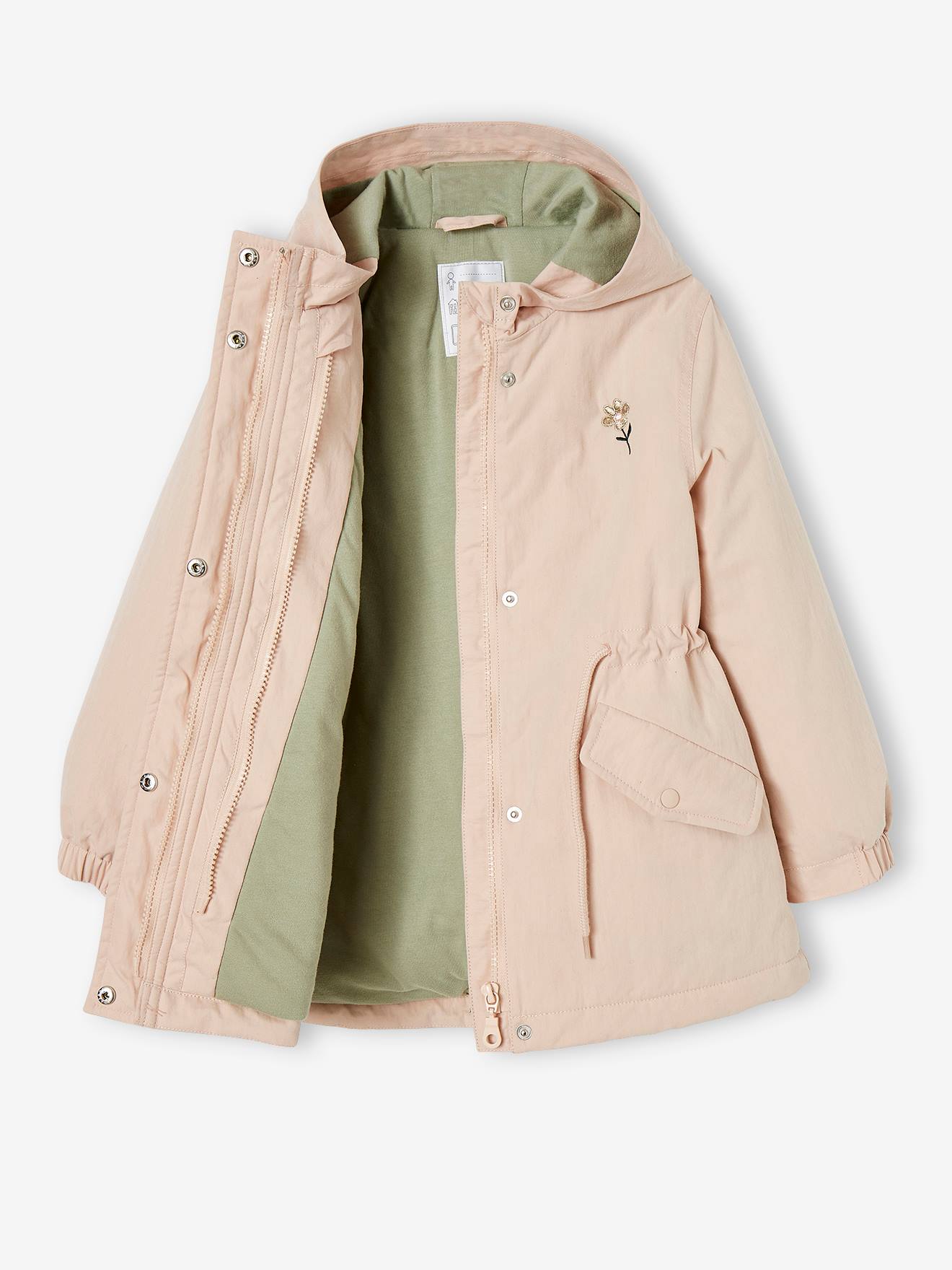 3-in-1 Parka for the Midseason, for Girls - rosy