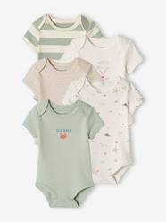 Baby-Pack of 5 "Beach" Bodysuits with Cutaway Shoulders for Babies