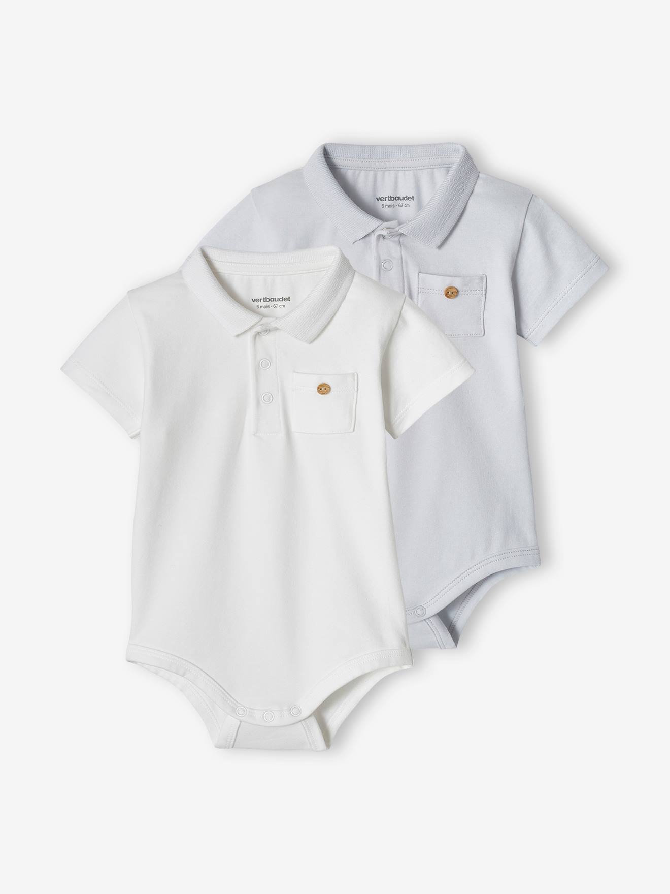 Bodysuits with Polo Shirt Collar & Pocket