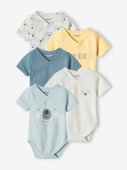 -Pack of 5 Bodysuits for Newborn Babies, Front Opening