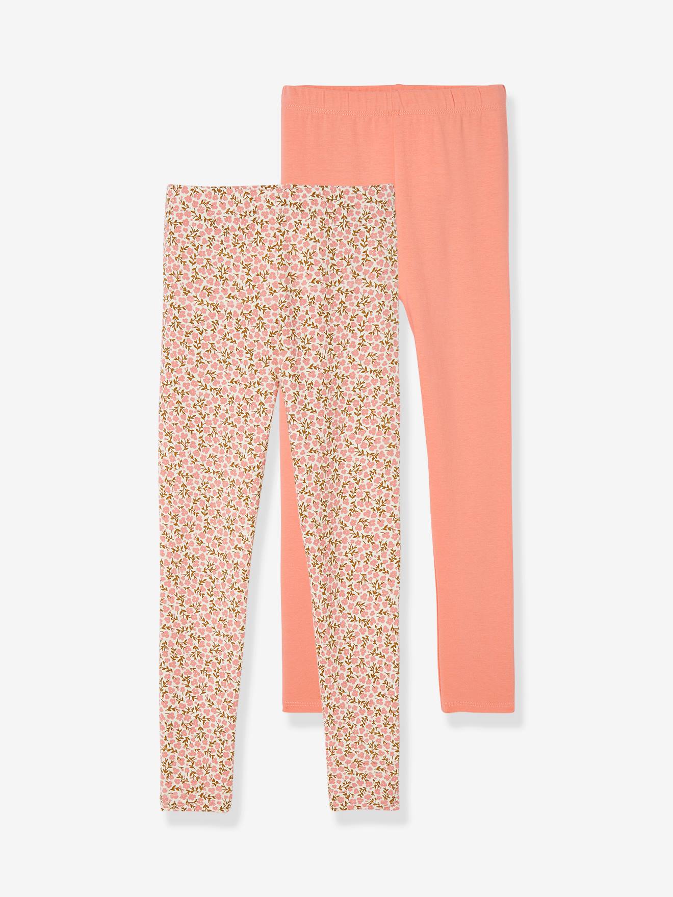 Pack of 2 Assorted Leggings for Girls coral