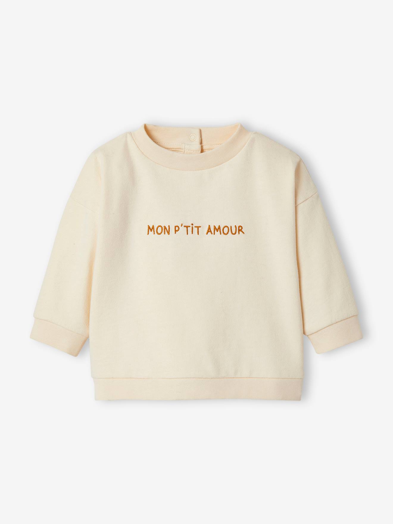 Sweatshirt with Message for Babies ecru