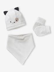 Baby-Accessories-Dog Beanie + Mittens + Scarf, in Jersey Knit, for Babies