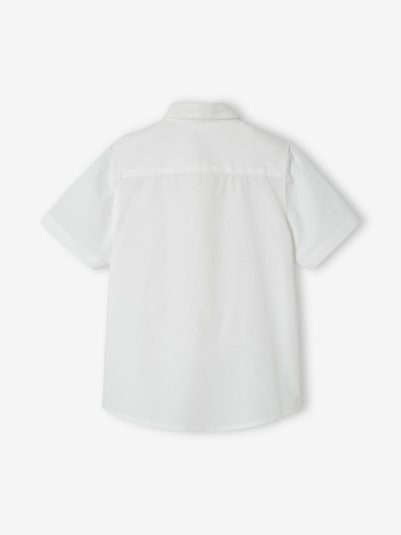 Plain Short Sleeve Shirt for Boys white