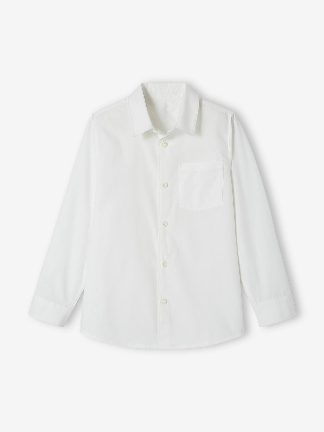 Plain Long Sleeve Shirt for Boys white