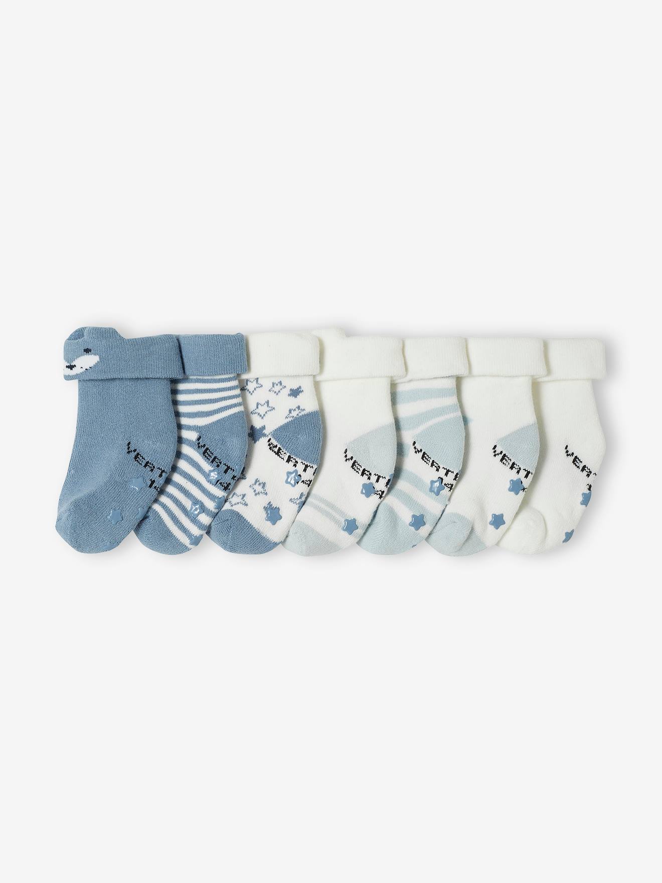 Pack of 7 pairs of "Stars & Fox" Socks for Babies blue