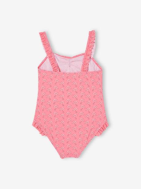 Printed Swimsuit with Ruffle, for Girls - sweet pink, Girls | Vertbaudet