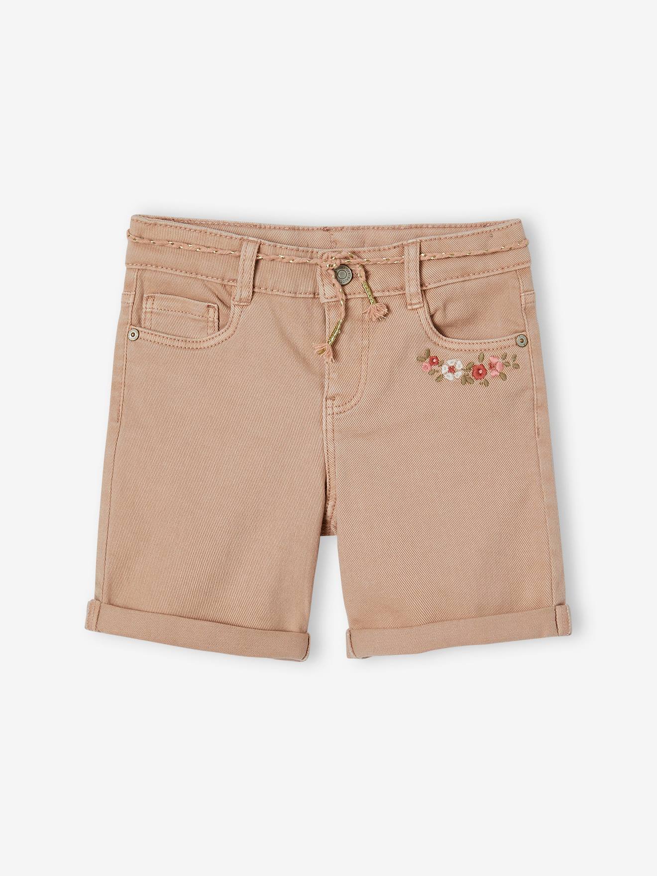 Embroidered Floral Bermuda Shorts