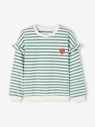 Sailor-type Sweatshirt with Ruffles on the Sleeves, for Girls