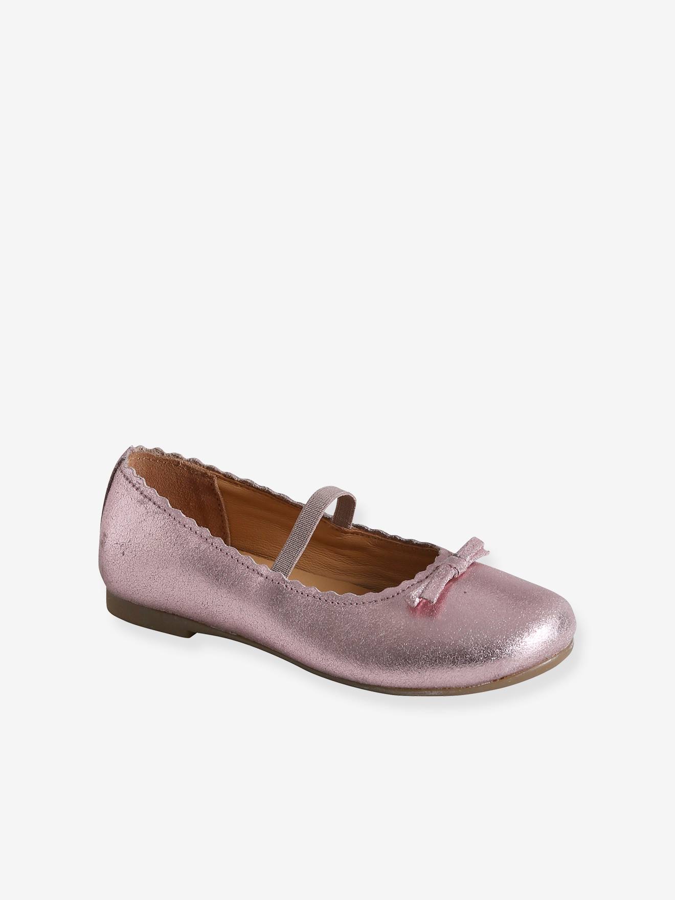 Pink leather best sale ballet pumps