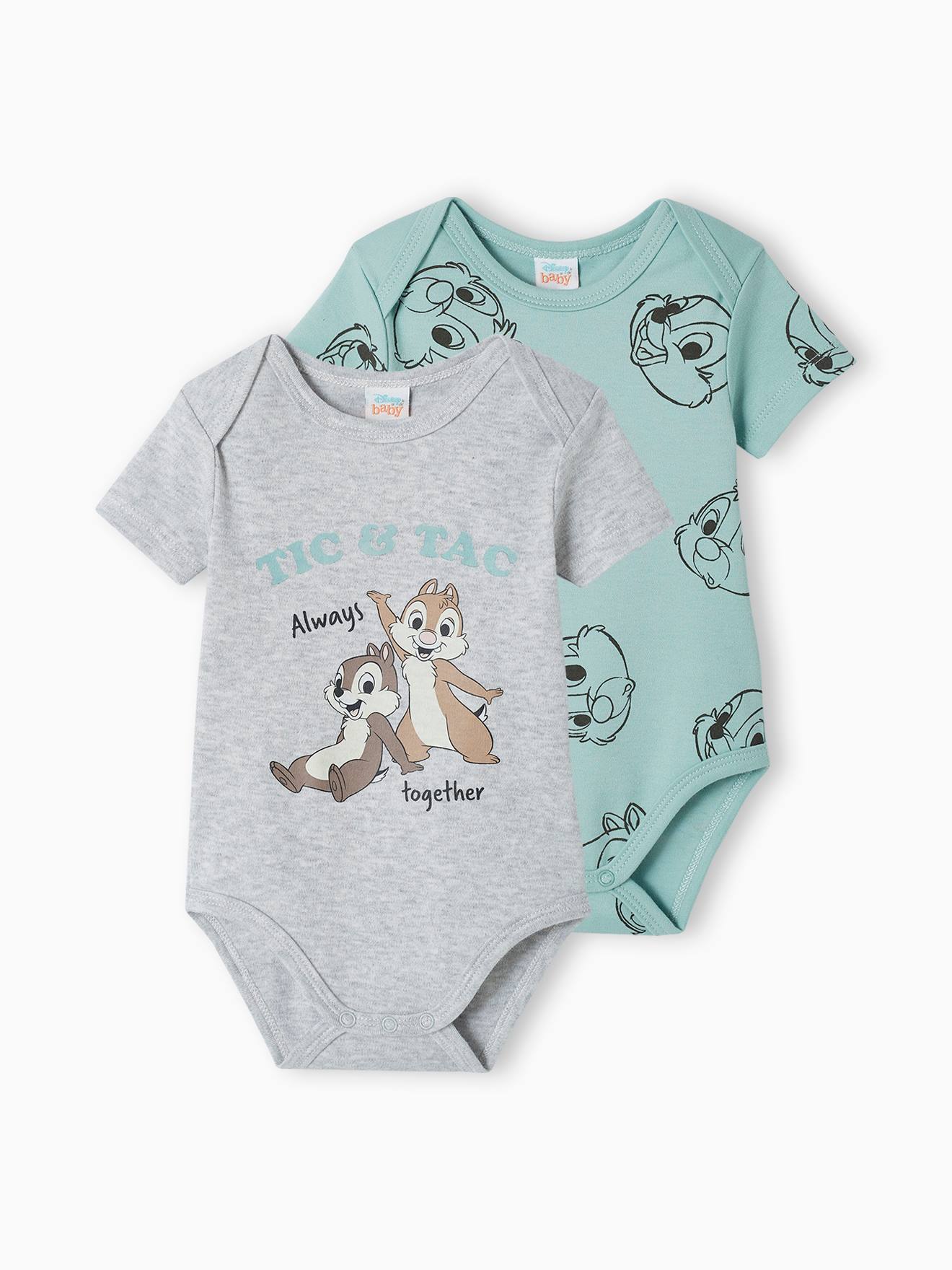 Pack of 2 Chip ’n’ Dale Bodysuits for Baby Boys by Disney(r) sage green