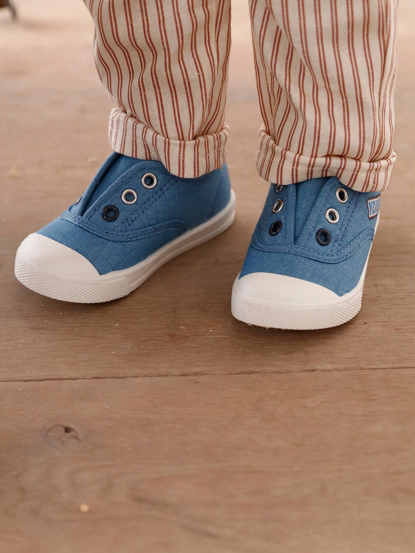 Elasticated Canvas Trainers for Babies denim blue Shoes