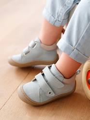Shoes-Baby Footwear-Boots in Soft Leather with Hook-and-Loop Straps, for Babies, Designed for Crawling