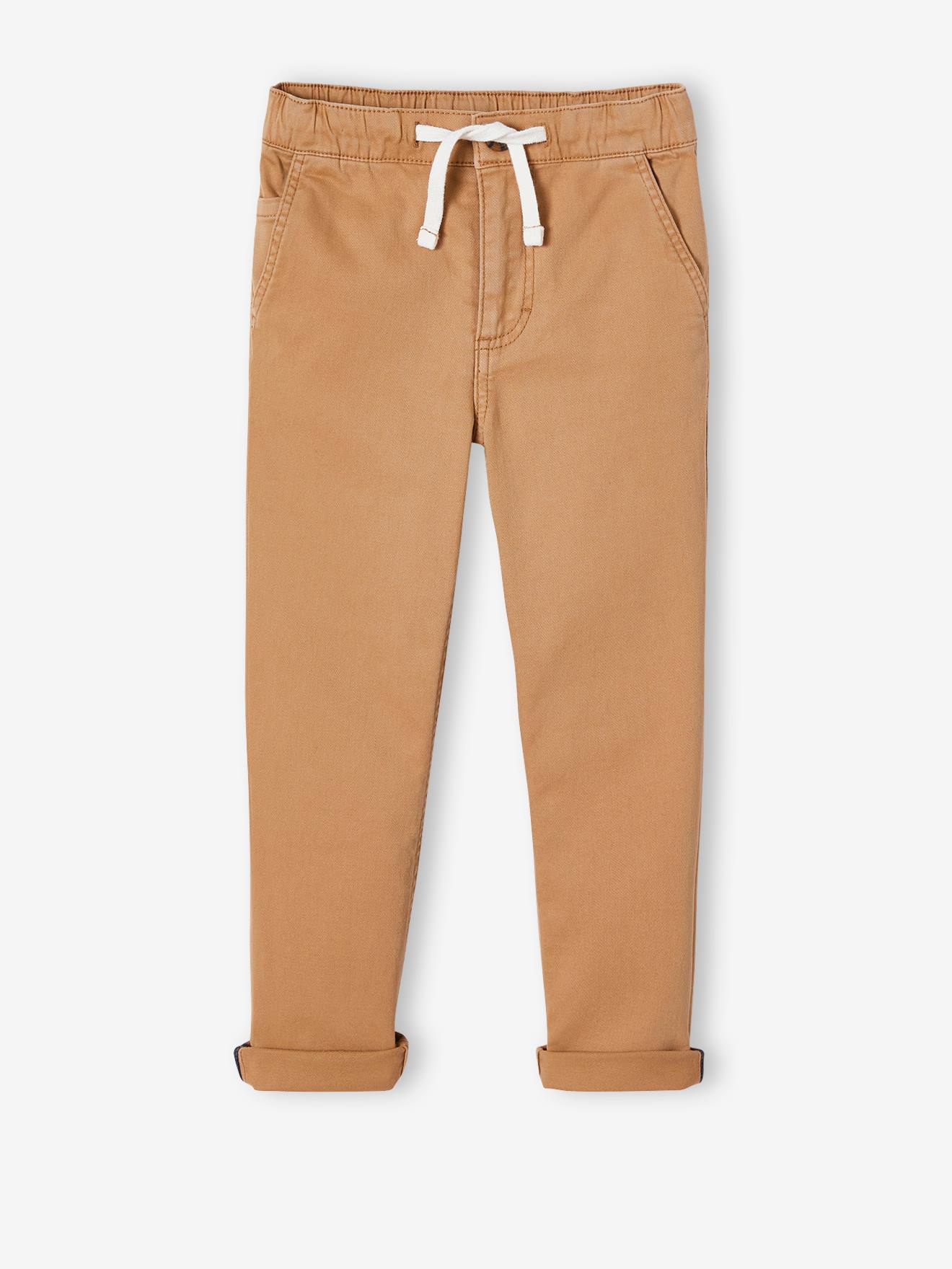 Chino Trousers, Easy to Slip On, for Boys beige
