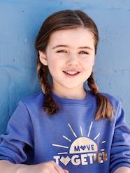 Girls-Cardigans, Jumpers & Sweatshirts-Sunrise Sports Sweatshirt with Shiny Golden Motif, for Girls