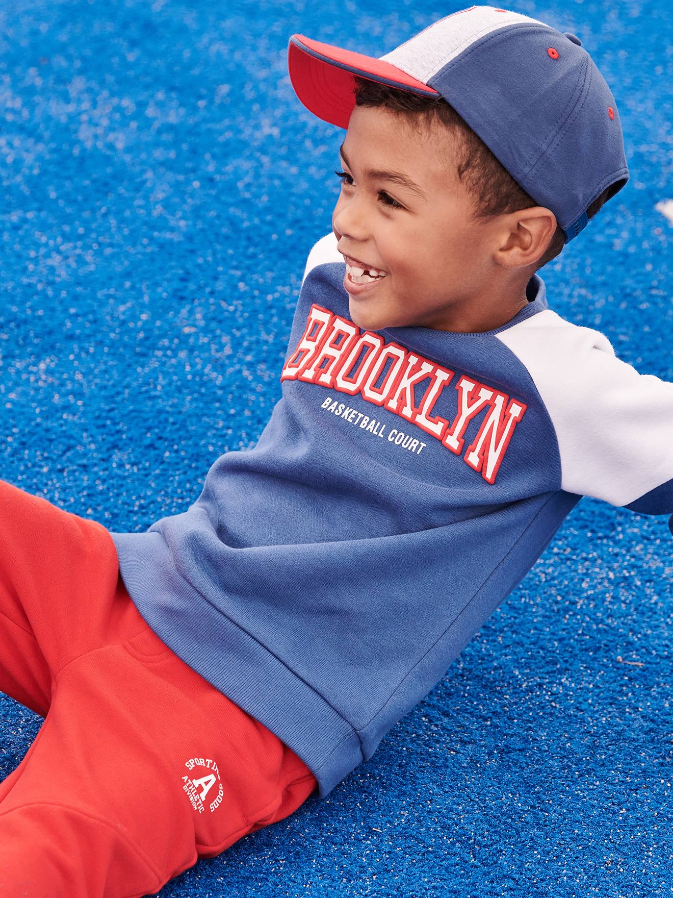 Team Brooklyn Colourblock Sports Sweatshirt for Boys royal blue