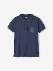 Boys-Tops-Polo Shirts-Polo Shirt with "good vibes" Embroidered on the Chest, for Boys