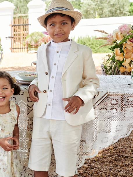 Occasion Wear Cotton/Linen Jacket for Boys - sage green, Boys | Vertbaudet