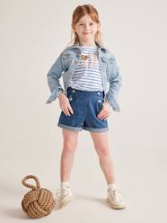 Denim Shorts with Fancy Buttons for Girls
