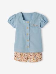 Baby-Outfits-Blouse & Floral Shorts Ensemble for Babies
