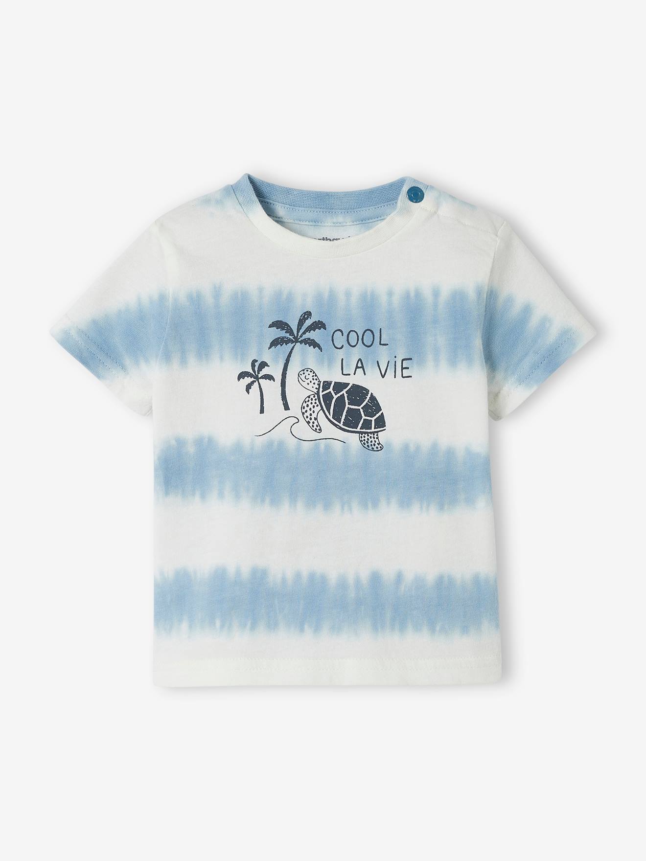 Tie & Dye Turtle T-Shirt for Babies sky blue
