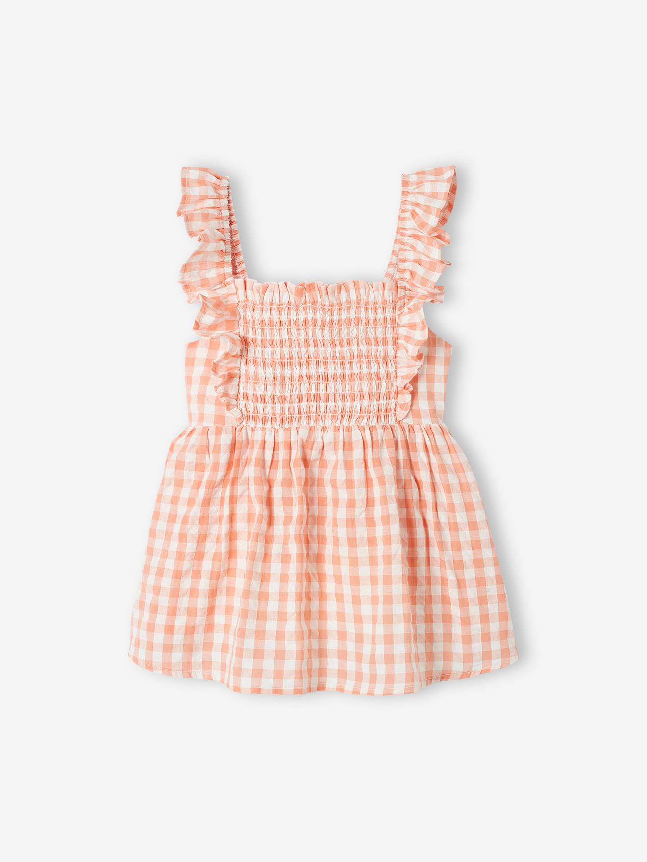 Smocked Blouse with Ruffles on the Straps