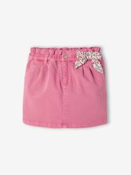 Girls-Paperbag Skirt with Floral Fancy Bow, for Girls