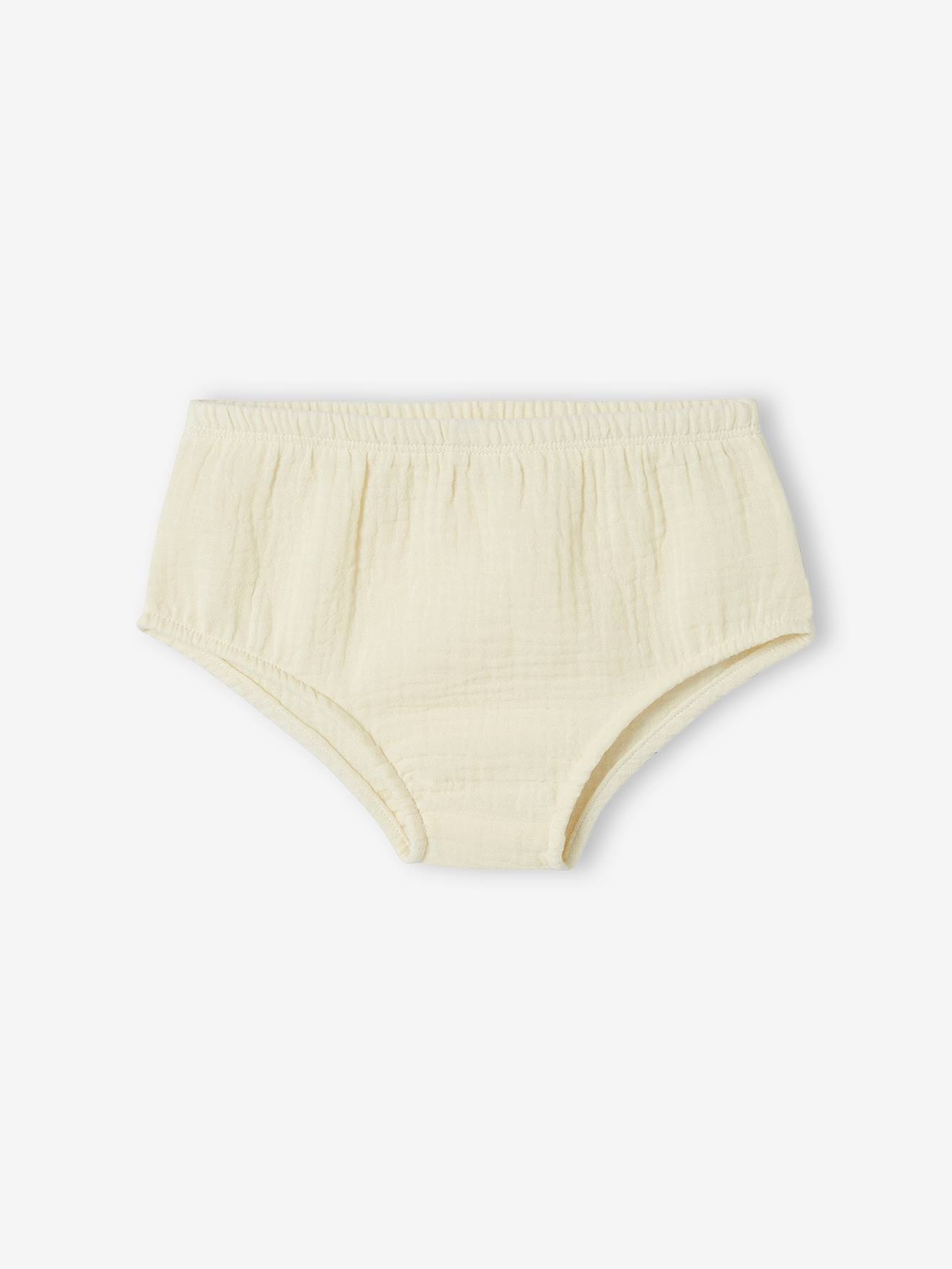 Cotton Gauze Bloomer Shorts for Babies ecru