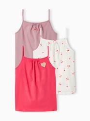 Girls-Pack of 3 Basics Tops with Thin Straps, for Girls