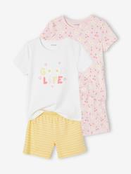 Girls-Nightwear-Pack of 2 Basics Pyjamas with Floral Prints for Girls