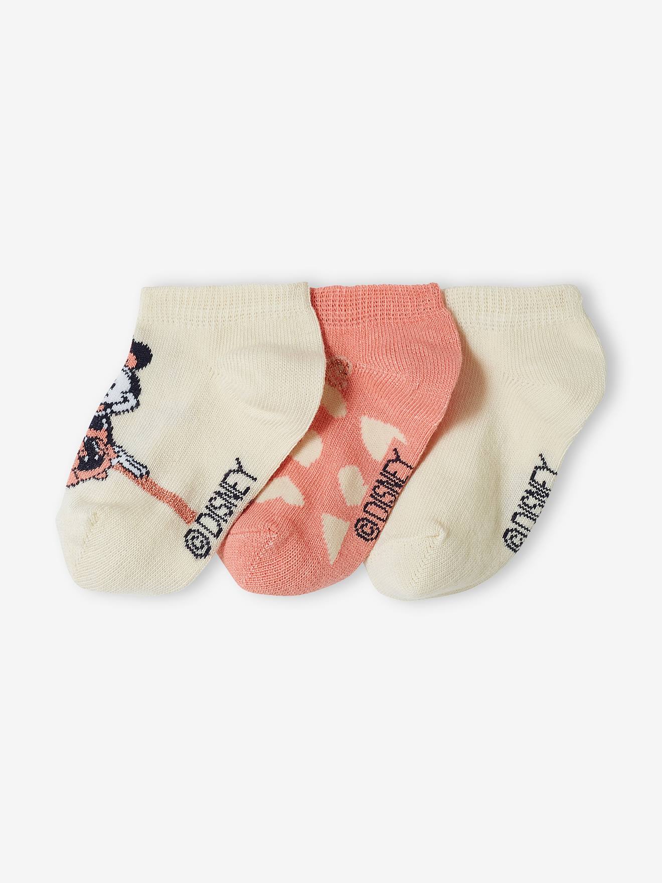 Pairs of Minnie Mouse by Disney® Trainer Socks old rose