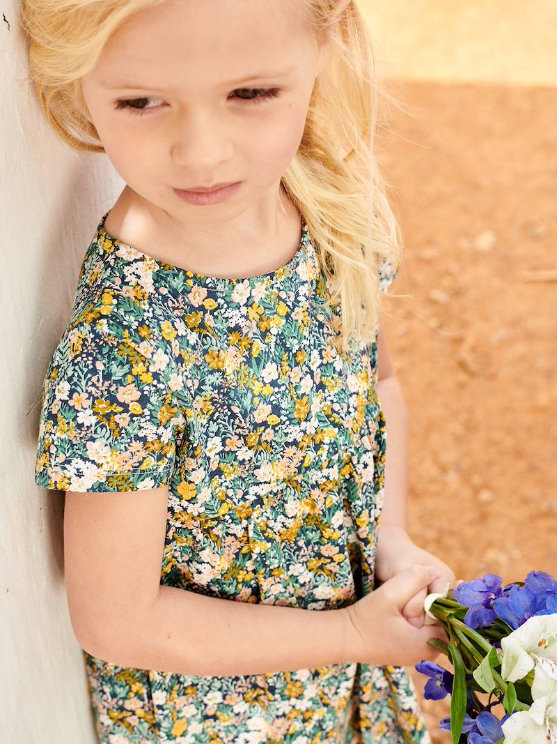 Dress + Jacket Outfit, for Girls white light all over printed, Girls