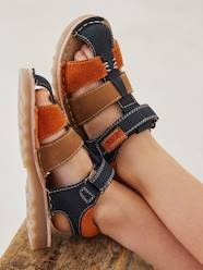 -Hook-and-Loop Leather Sandals for Children, Designed for Autonomy