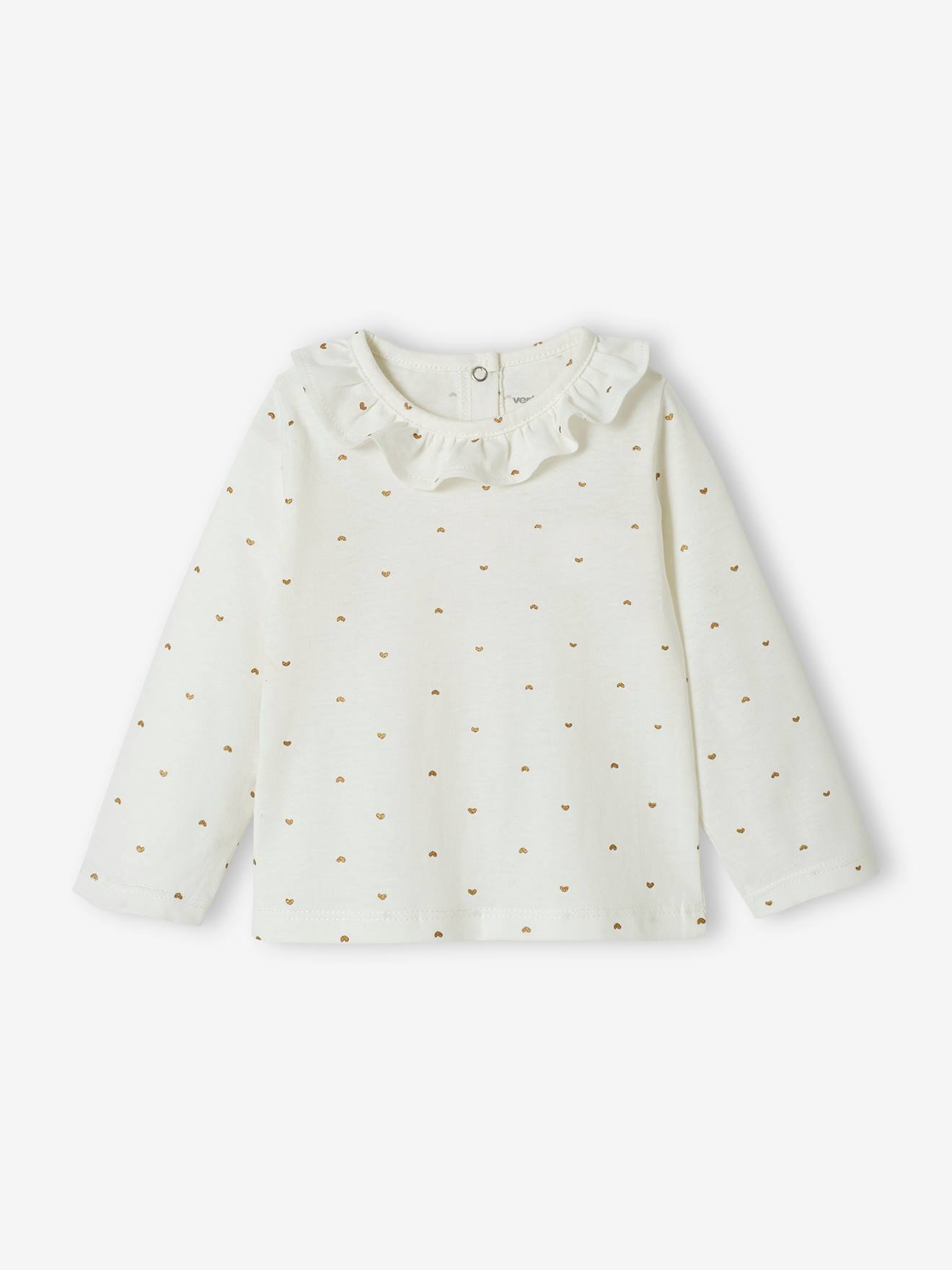 Top with Frill on the Neckline, for Baby Girls white/print